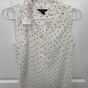Jcrew - Polkadot blouse with ruffle collar